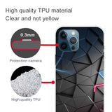 Black Stereo Rhombus Pattern Design Soft TPU iPhone 12/iPhone 12 Pro Case
