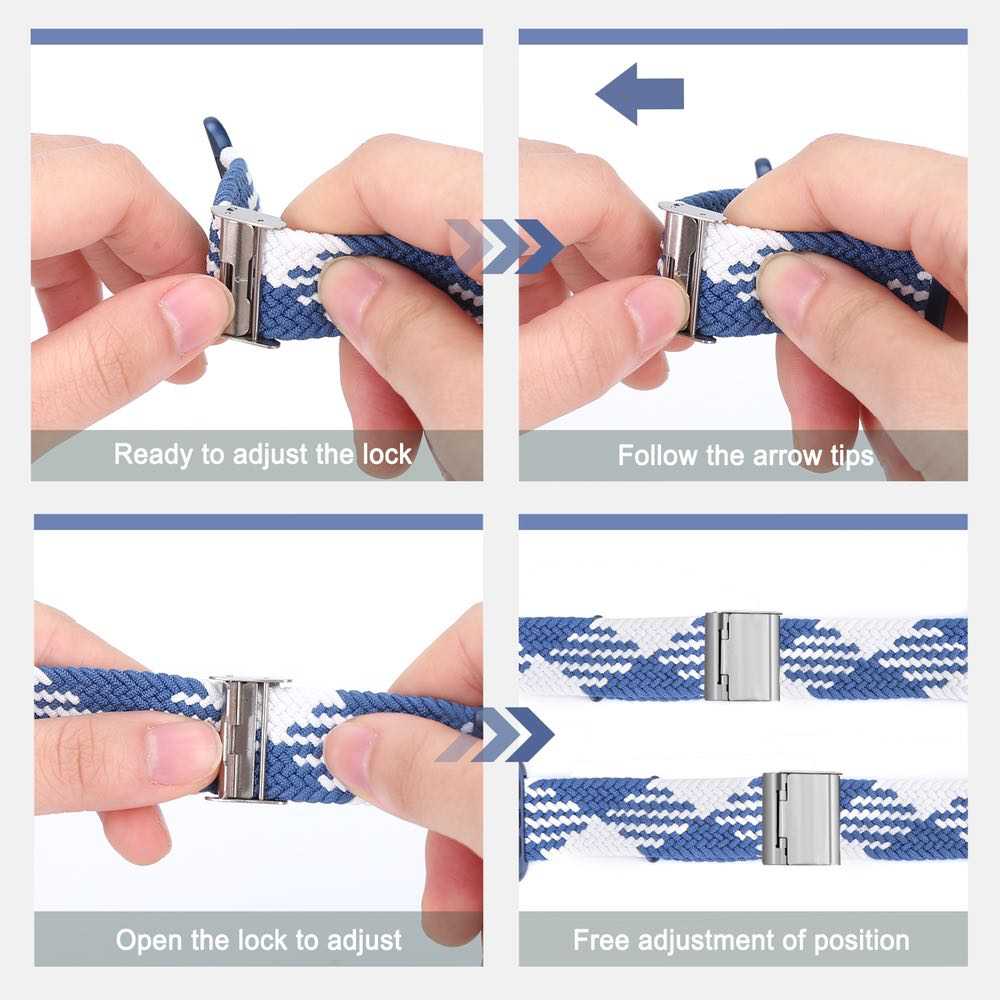 Latest Braided Band for Apple Watch 45/44/42mm - Black Red