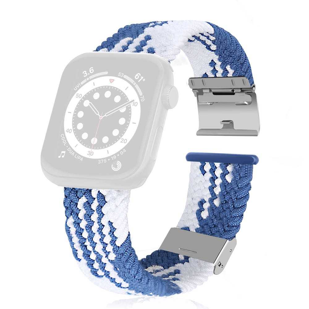 Latest Braided Band for Apple Watch 45/44/42mm - Blue White