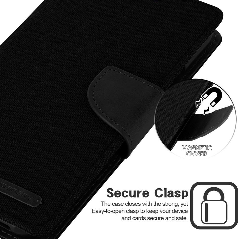 iPhone 12 Pro Max Case MERCURY GOOSPERY Canvas Diary - Black