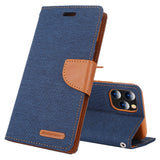 MERCURY Canvas Diary iPhone 12 Pro Max Wallet Case - Navy Blue