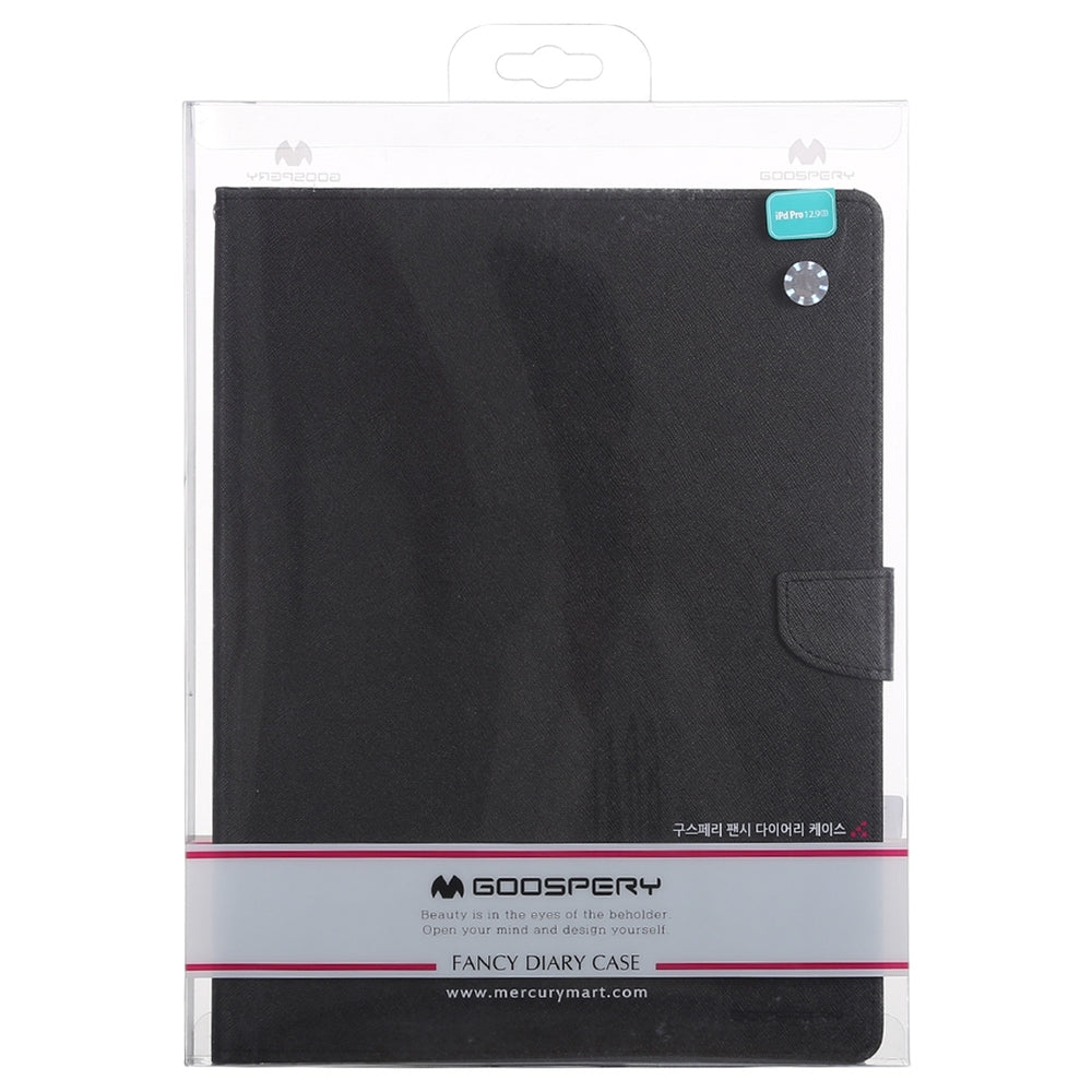 iPad Pro 12.9 2018 Case Mercury GOOSPERY FANCY DIARY Cross Texture - Black