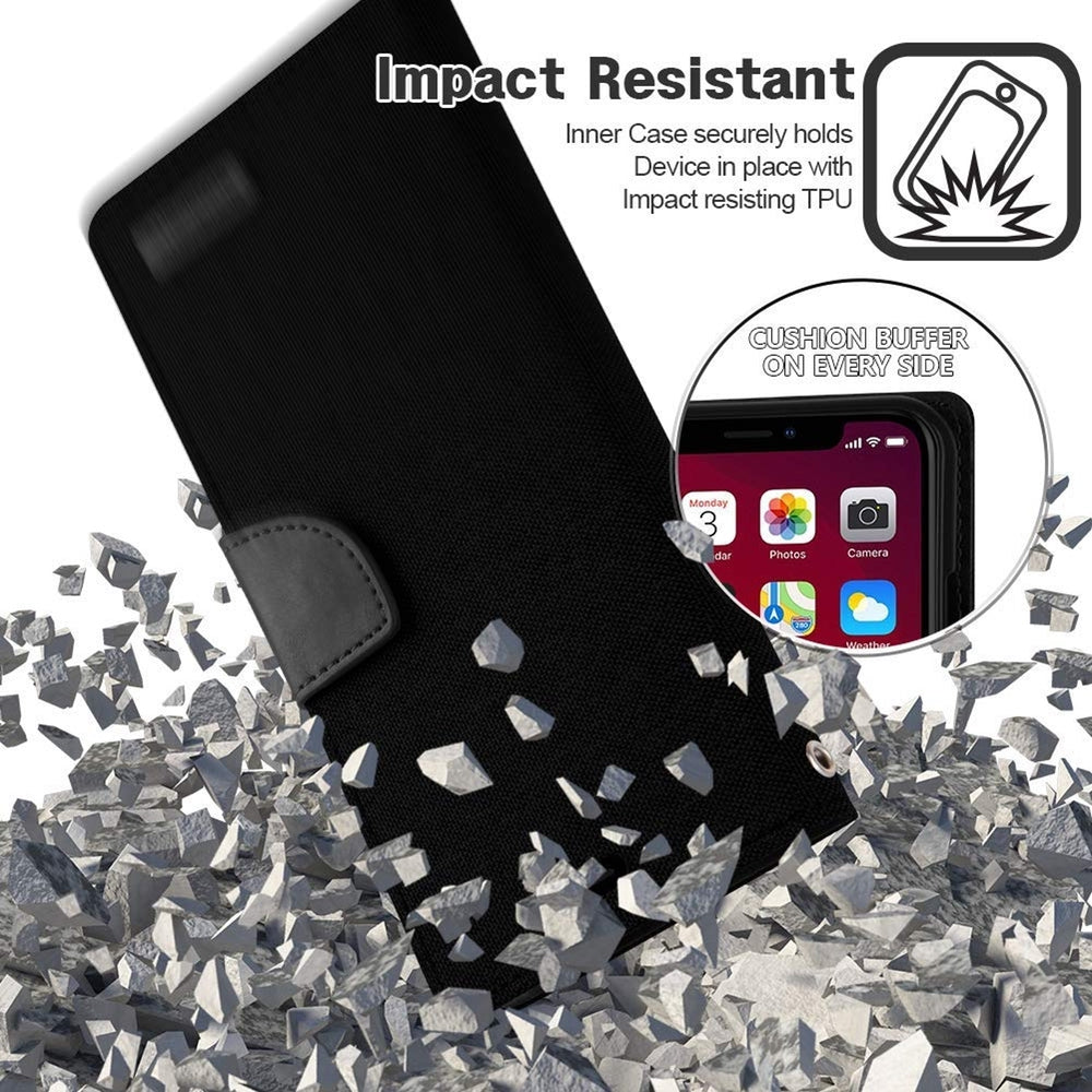 iPhone 12 Pro Max Case MERCURY GOOSPERY Canvas Diary - Black