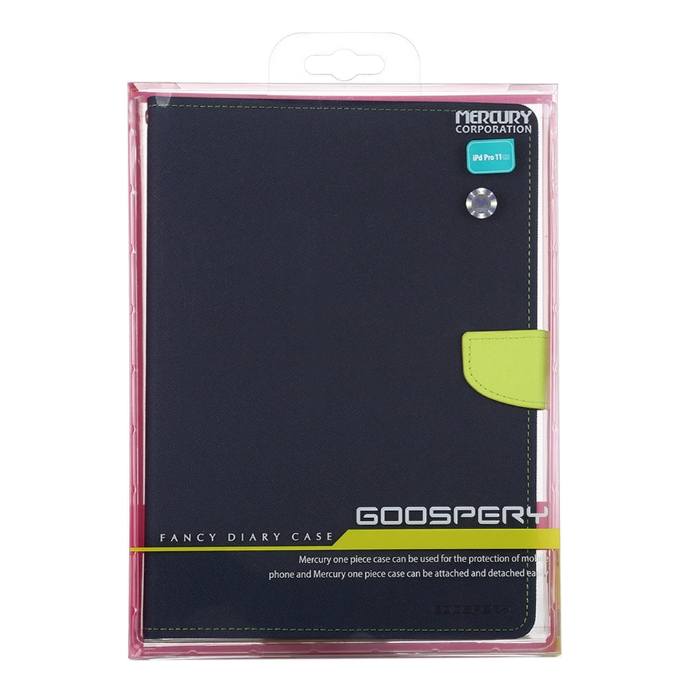 iPad Pro 12.9 2020 Case - Mercury GOOSPERY FANCY DIARY Cross Texture - Navy Blue
