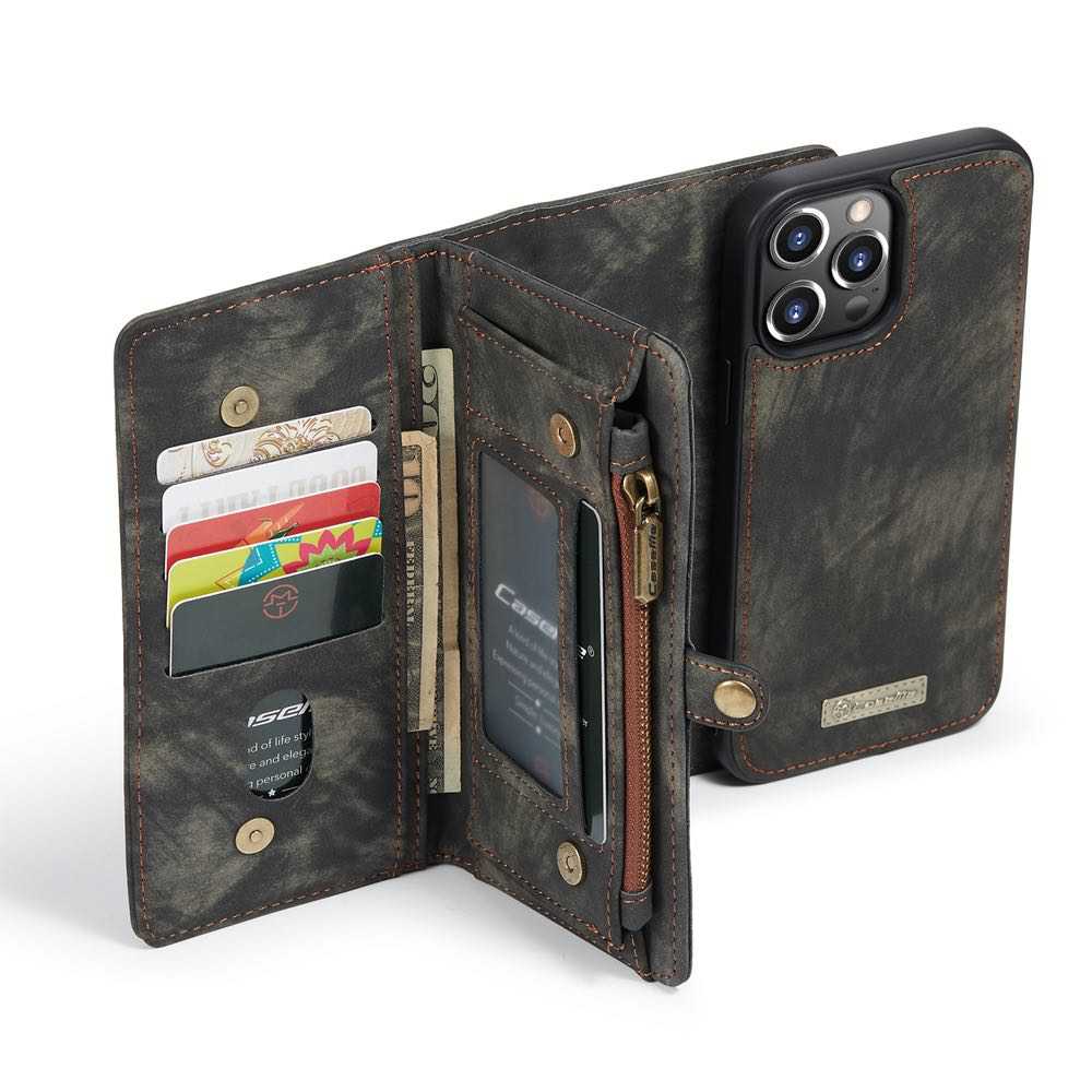 iPhone 13 Pro Case CASEME Detachable Secure Multi-Slot - Black