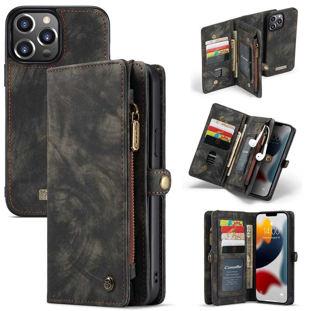iPhone 13 Pro Case CASEME Detachable Secure Multi-Slot - Black