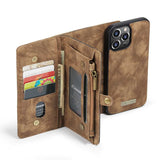 iPhone 13 Pro Case CASEME Detachable Secure Wallet - Brown