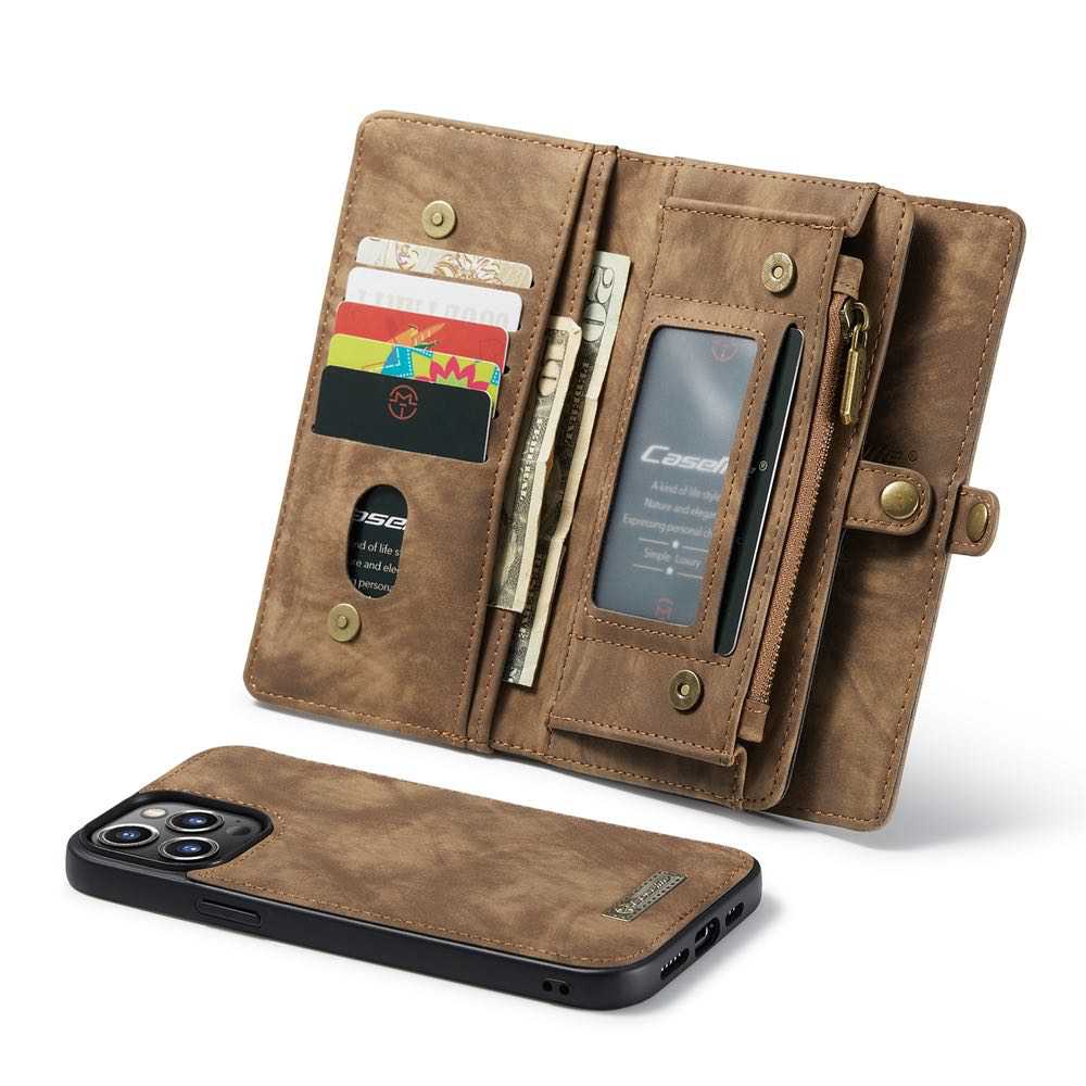 iPhone 13 Pro Case CASEME Detachable Secure Wallet - Brown