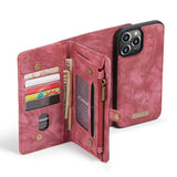 iPhone 13 Pro Max Case CASEME Multi-slot Detachable Red