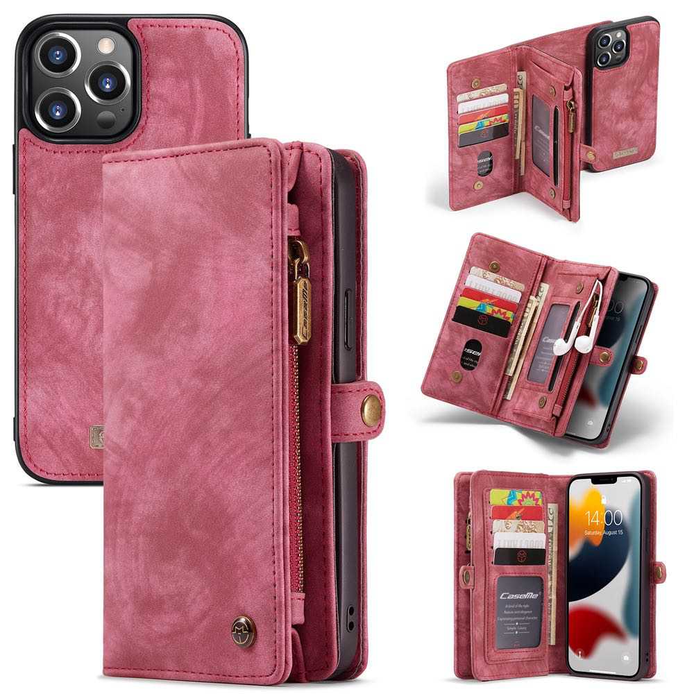 iPhone 13 Pro Max Case CASEME Multi-slot Detachable Red
