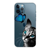 iPhone 12 / iPhone 12 Pro Case With Soft TPU - Cat and Butterfly
