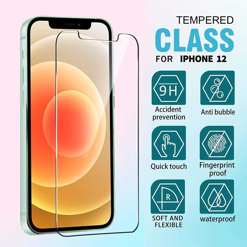 iPhone 12 Pro Max Screen Protector Tempered Glass Clear - Case Friendly