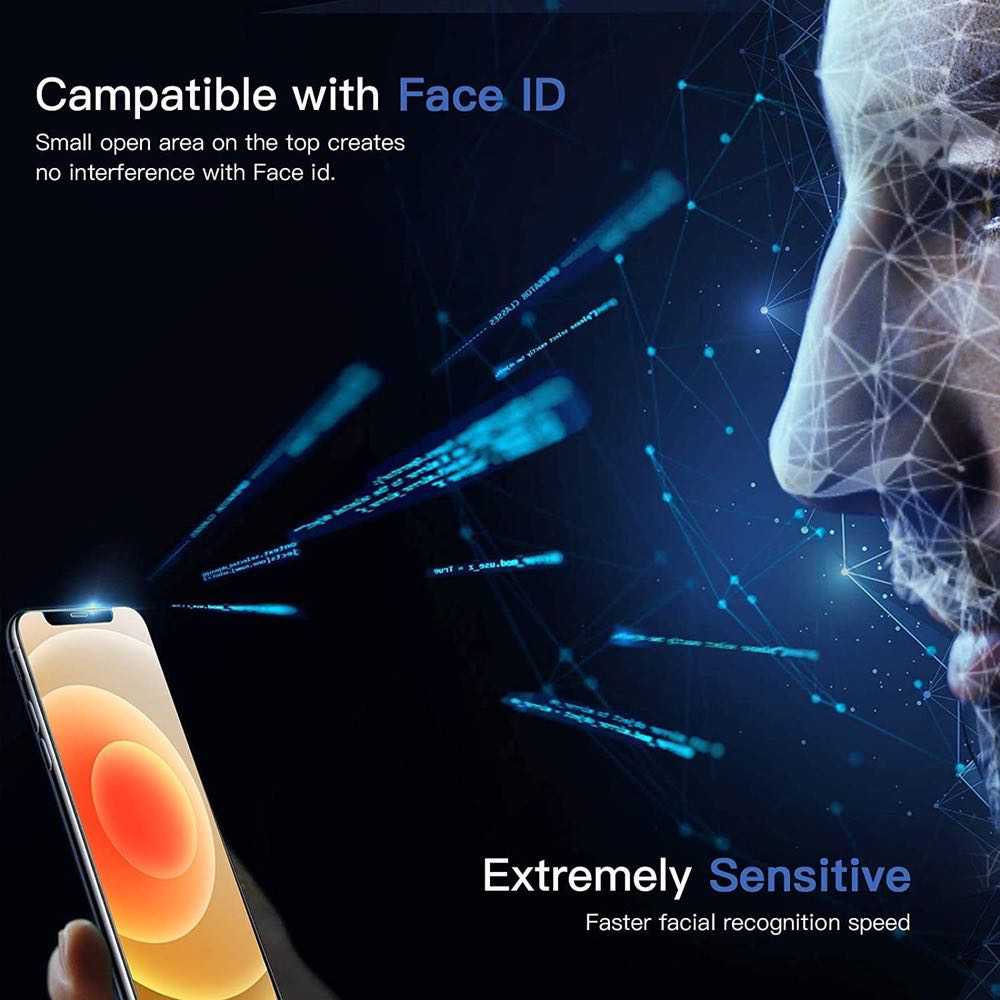 iPhone 12 Pro Max Screen Protector Tempered Glass Clear - Case Friendly