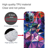 iPhone 12/iPhone 12 Pro Case Colour Stereo Rhombus Pattern Design