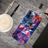 iPhone 12/iPhone 12 Pro Case Colour Stereo Rhombus Pattern Design