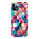 iPhone 12 / iPhone 12 Pro Case With Soft TPU - Colourful Hexagon