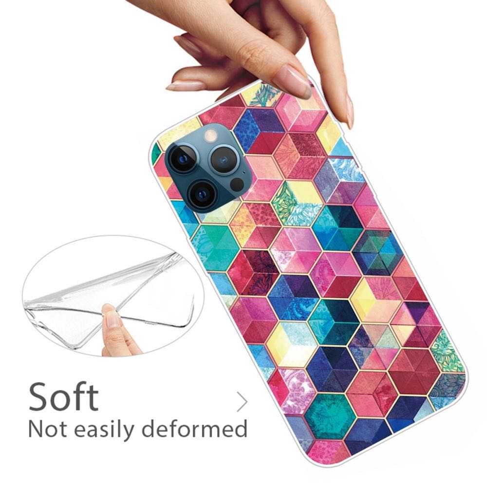 iPhone 12 / iPhone 12 Pro Case With Soft TPU - Colourful Hexagon