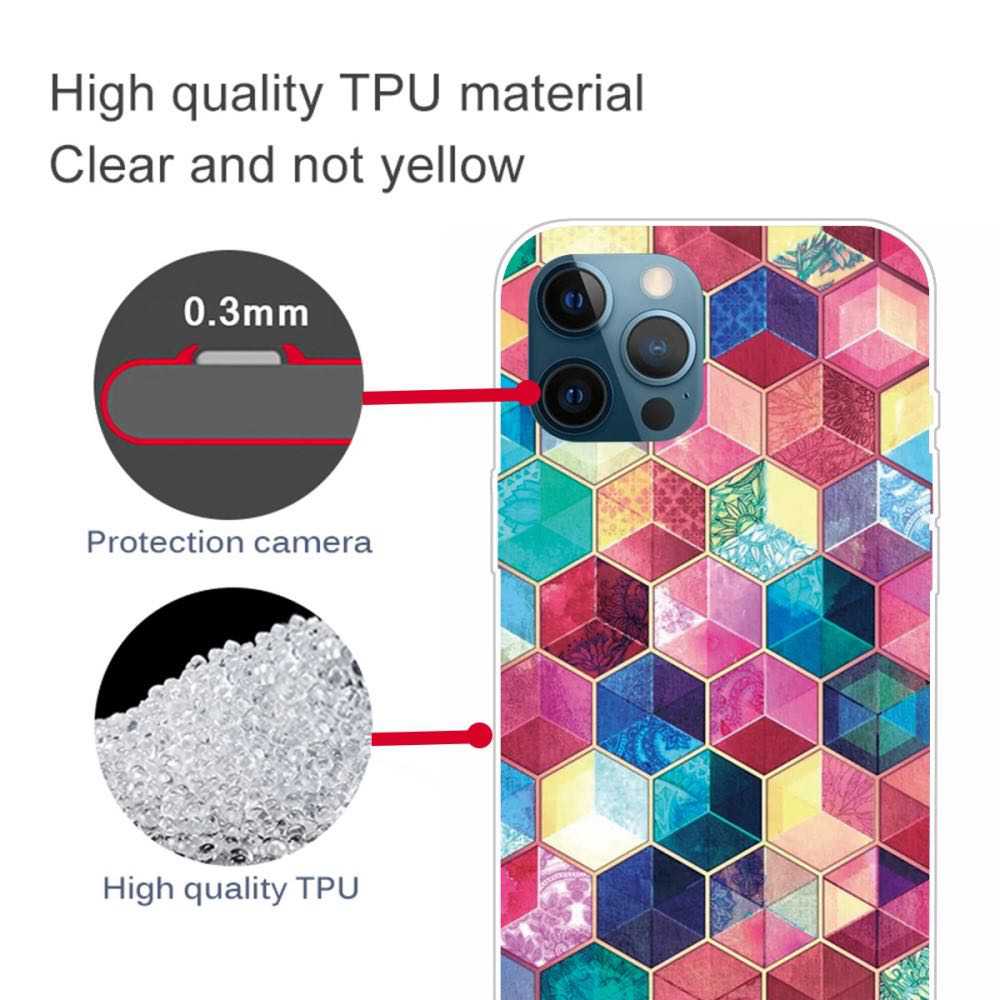 Colourful Hexagon Design Soft TPU iPhone 12/iPhone 12 Pro Case
