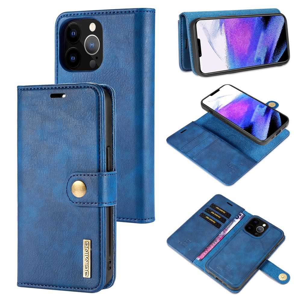 iPhone 13 Pro Max Case DG.MING Flip Detachable Magnetic - Blue