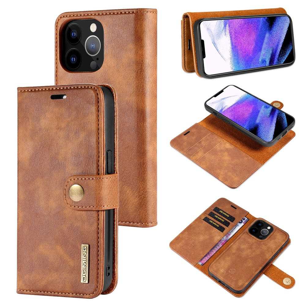 iPhone 13 Pro Max Case Detachable Secure Magnetic - Brown