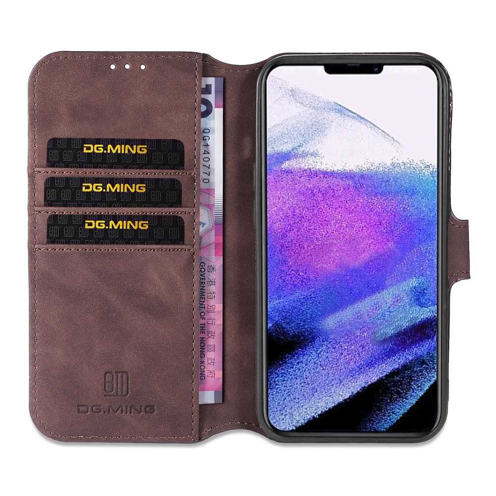 iPhone 13 Mini Secure Wallet Case With 3 Card Slots - Coffee