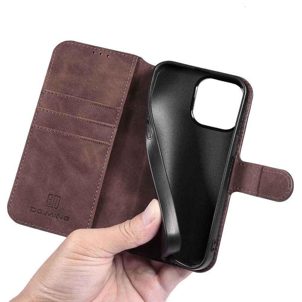 iPhone 13 Mini Secure Wallet Case With 3 Card Slots - Coffee