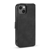 DG.MING Retro Style iPhone 13 Mini Secure Wallet Case Black