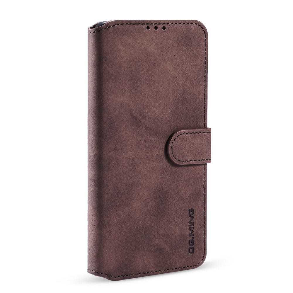 DG.MING iPhone 14 Pro Max Retro Style Leather Magnetic Flip Wallet Case  Brown