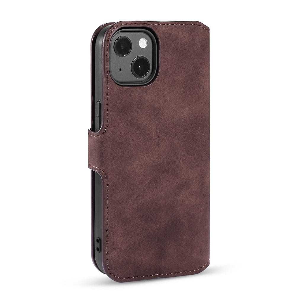 iPhone 13 Mini Case DG.MING Retro Style Secure Wallet Coffee