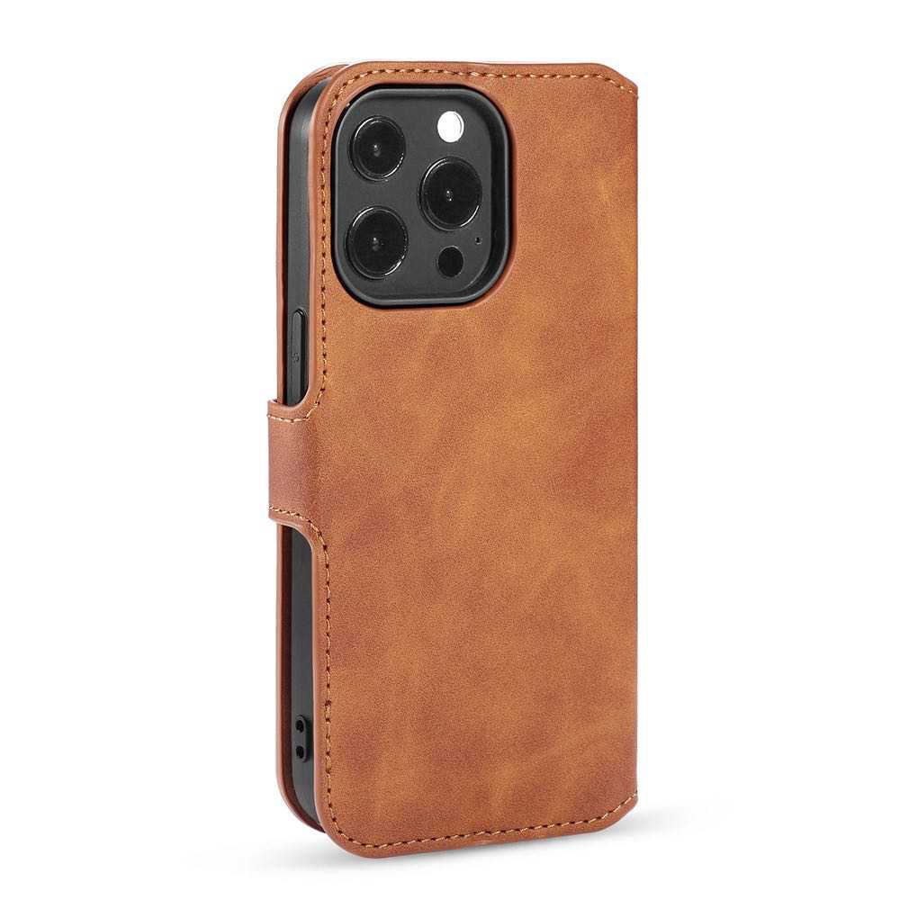 DG MING iPhone 13 Pro Case with 3 Card Slots Brown