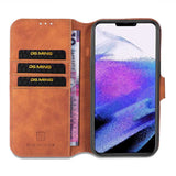 DG MING iPhone 13 Pro Case with 3 Card Slots Brown