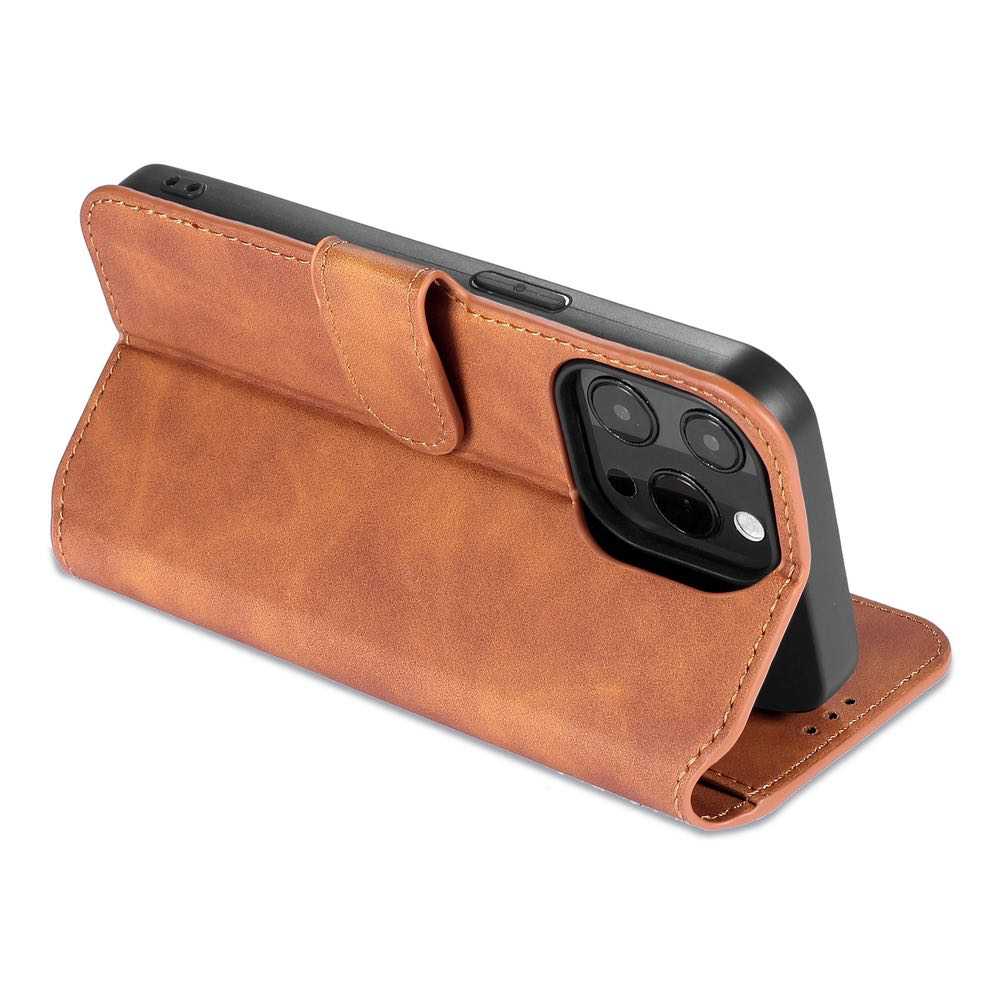 DG MING iPhone 13 Pro Case with 3 Card Slots Brown