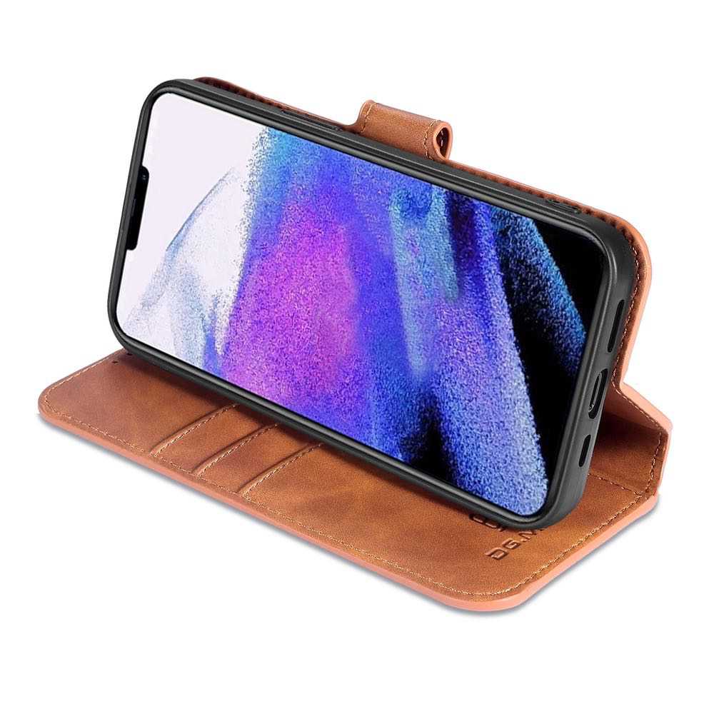 DG MING iPhone 13 Pro Case with 3 Card Slots Brown