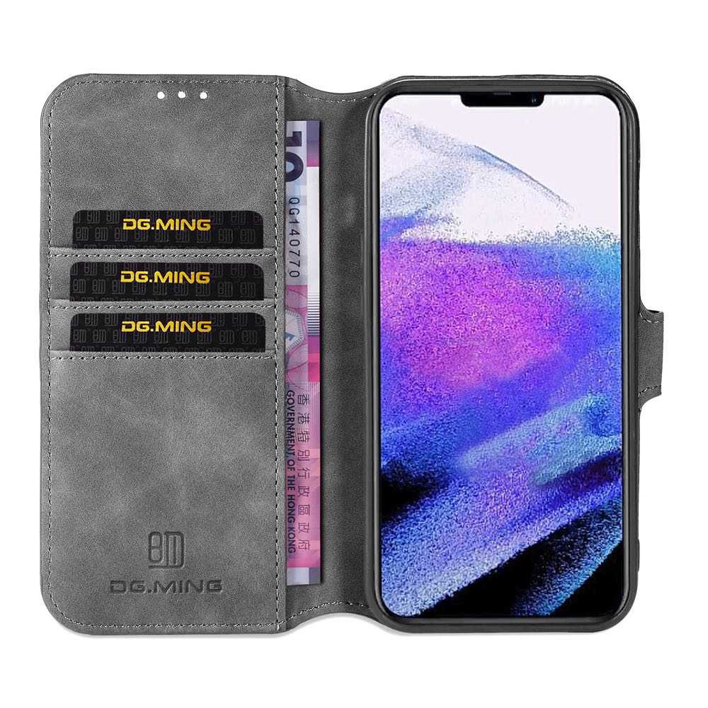 DG MING iPhone 13 Pro Max Case with 3 Card Slots Grey