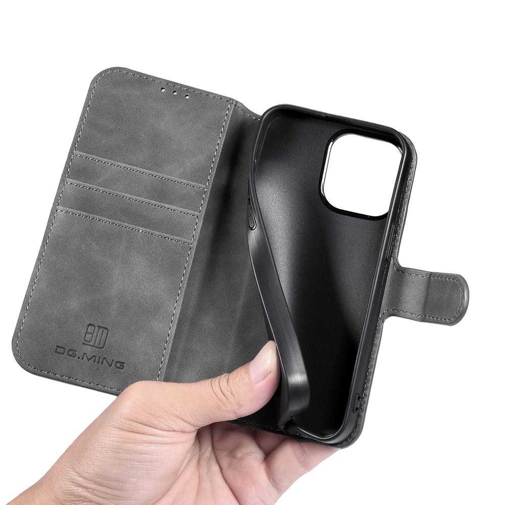 DG MING iPhone 13 Pro Max Case with 3 Card Slots Grey