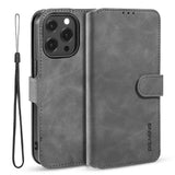 DG MING iPhone 13 Pro Max Case with 3 Card Slots Grey