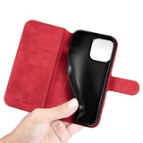 DG MING iPhone 13 Pro Max Case with 3 Card Slots Red
