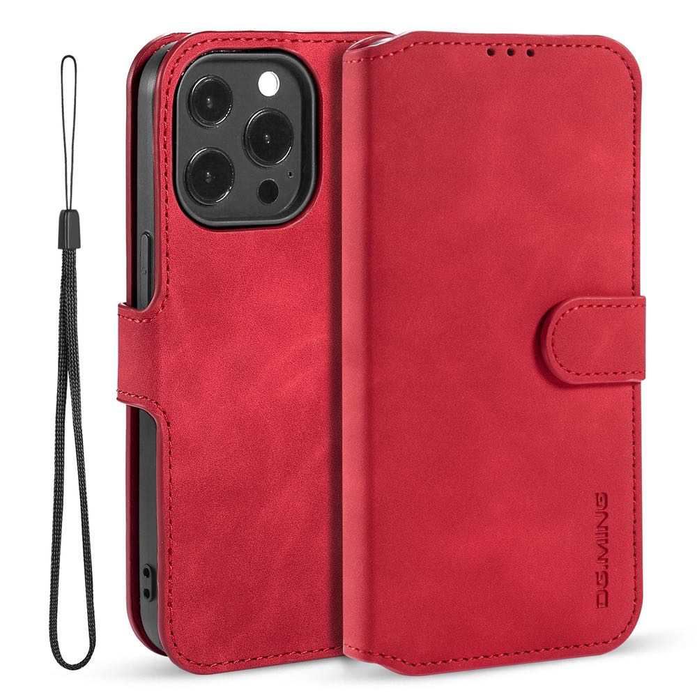 iPhone 13 Pro Max Case Made With PU Leather + TPU - Red