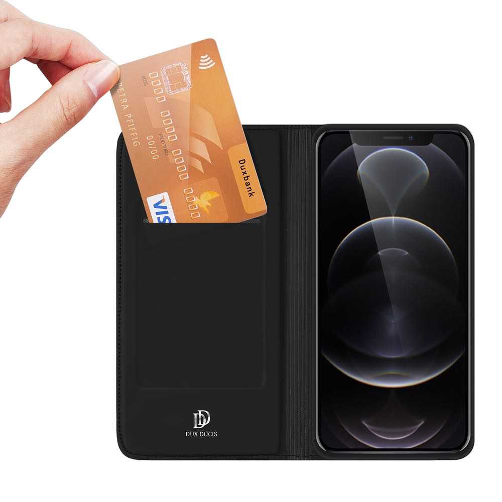 iPhone 13 Pro Case Made With PU Leather and TPU - Black