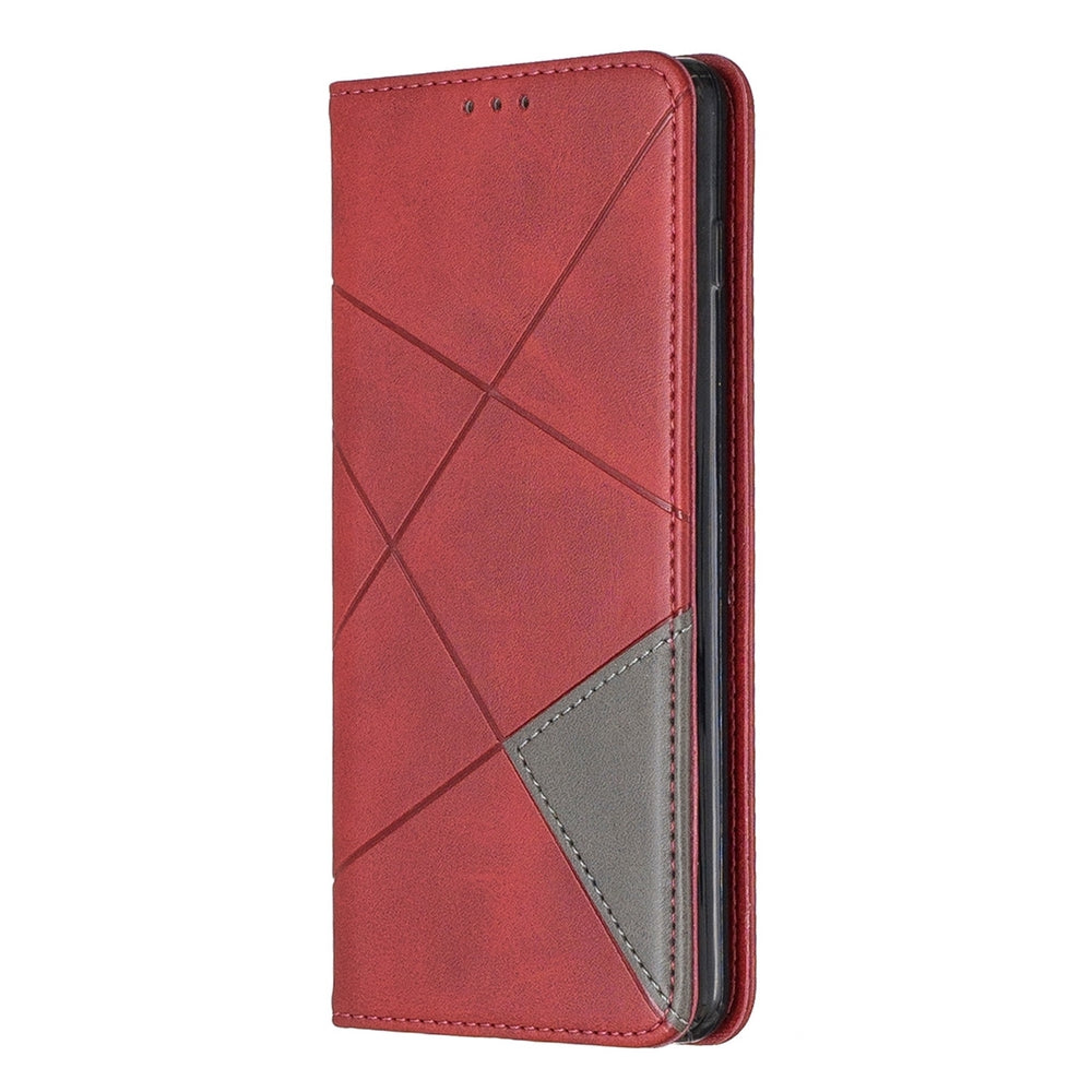 Rhombus Texture Samsung S10 Plus Secure Wallet Case - Red
