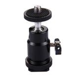 Cold Shoe Tripod Head 1/4 inch Tripod Screw Head with Lock