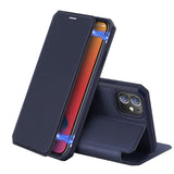 iPhone 12 / 12 Pro Case DUX DUCIS PU Leather - Dark Blue