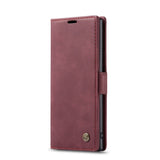 Samsung Galaxy Note 10 Case PU Leather With Card Slots - Wine Red