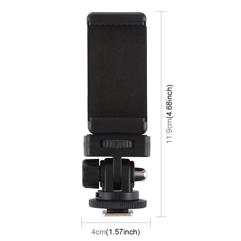 Phone Clamp with Cold Shoe Tripod Mount Adapter - Black