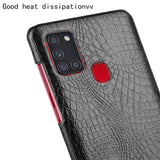 Samsung Galaxy A21s Case Crocodile Texture - Black