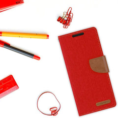 Samsung Galaxy Note 20 Ultra Case Mercury Canvas Diary Secure - Red