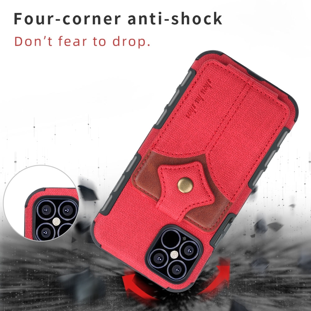 iPhone 12 Pro / iPhone 12 Case Made With PU Leather + TPU - Red
