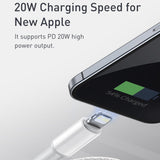 USB C to Lightning Cable 2M BASEUS 20W PD Fast Charging - White
