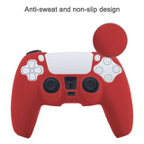 Anti-Slip Silicone Protective Sleeve Grip Cover for Sony PS5 Controller Red