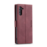 Samsung Galaxy Note 10 Case PU Leather With Card Slots - Wine Red